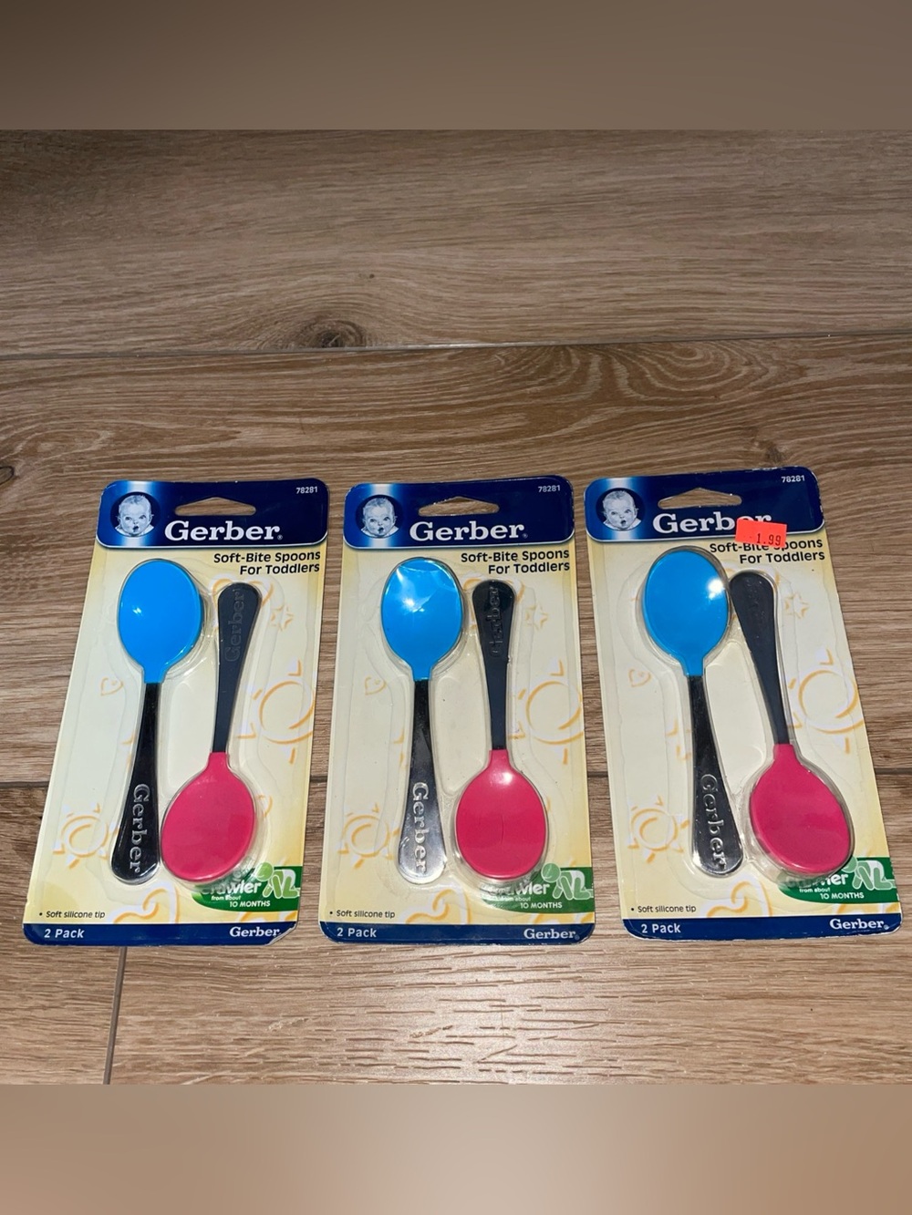 Vintage Gerber Toddler Soft-Bite Spoons #78281 NOS NEW